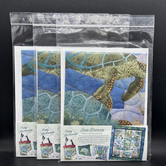 McKenna Ryan Sea Breeze “Sea Turtle” Fabric Art Print Panel Just add Stitches - Picture 1 of 4